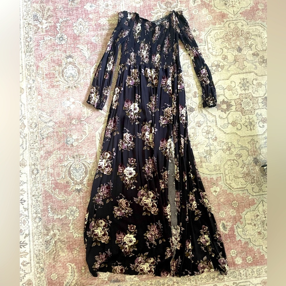 Navy Floral Maxi Dress